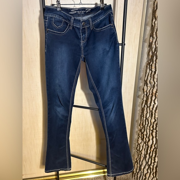 Seven Jeans Mid Rise Dark Wash Rocker Slim Bootcut Women’s Sz 2 - Picture 2 of 10